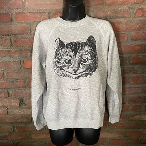 vintage large Cheshire cat Alice in wonderland crewneck large sweatshirt